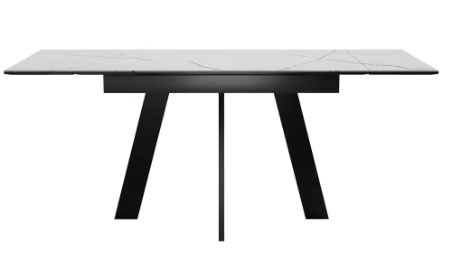 Стол DikLine SKM120 Керамика Белый мрамор/подстолье черное/опоры черные (2 уп.)