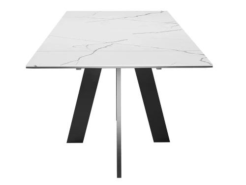 Стол DikLine SKM120 Керамика Белый мрамор/подстолье черное/опоры черные (2 уп.)