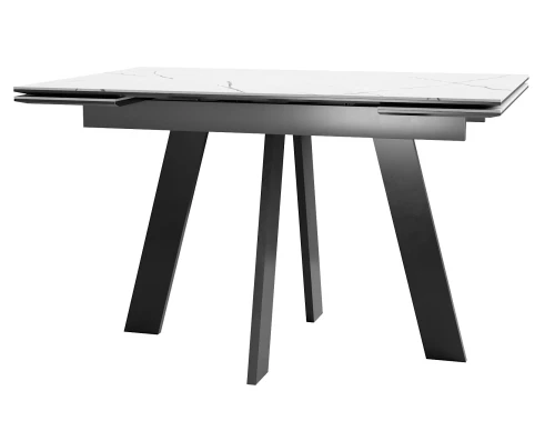 Стол DikLine SKM120 Керамика Белый мрамор/подстолье черное/опоры черные (2 уп.)