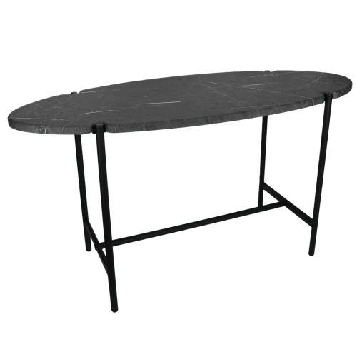 Стол журнальный МеталлАрт М025 черный мрамор/черный