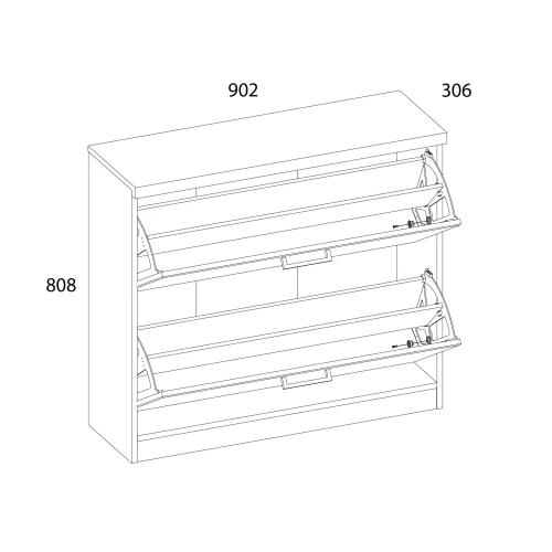 DOORSET, Тумба для обуви 2D. Цвет ДУБ НАВАРРА