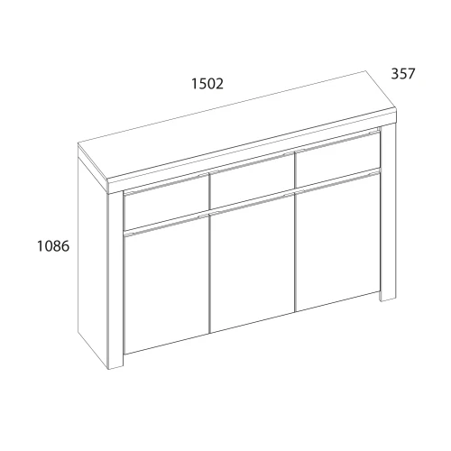 Тумба 3D3S, TAURUS, цвет белый\дуб вотан