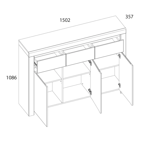 Тумба 3D3S, TAURUS, цвет белый\дуб вотан