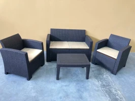 Комплект мебели под искусственный ротанг для отдыха с 2-местным диваном Калифорния «California terrace set» арт.77787/77794/77763