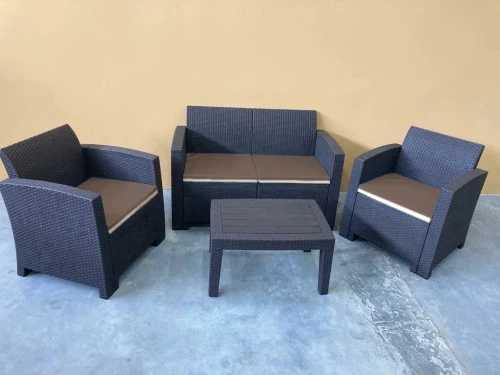 Комплект мебели под искусственный ротанг для отдыха с 2-местным диваном Калифорния «California terrace set» арт.77787/77794/77763