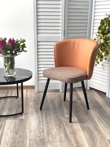 Стул МОНЕ MELANGE 290 рогожка / ENZO 210 экокожа / Черный каркас M-City