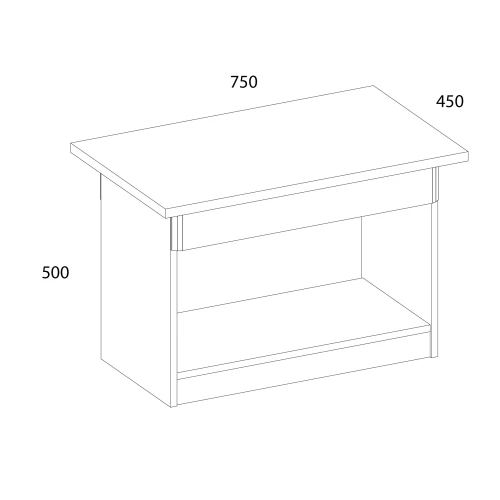 Стол журнальный 1S, TORINO, цвет белый/Дуб наварра