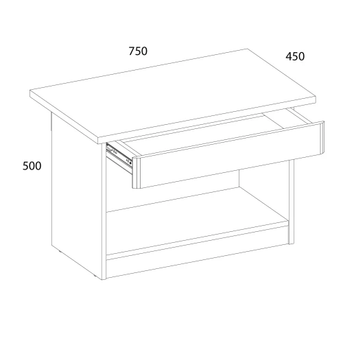 Стол журнальный 1S, TORINO, цвет белый/Дуб наварра