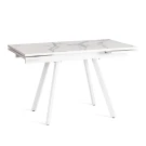 Стол VIGO ЛДСП/HPL/металл,  120 x 80 x 30 х 30 х 75 см, Мрамор светлый/белый