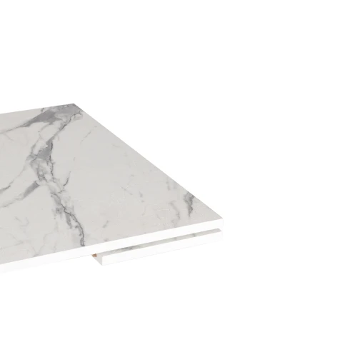 Стол VIGO ЛДСП/HPL/металл,  120 x 80 x 30 х 30 х 75 см, Мрамор светлый/белый