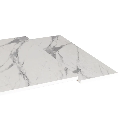 Стол VIGO ЛДСП/HPL/металл,  120 x 80 x 30 х 30 х 75 см, Мрамор светлый/белый