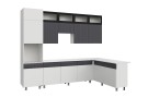 Кухонный гарнитур София 3м, Белый, Бланж, Графит матовый, Антарес