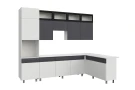 Кухонный гарнитур София 3м, Белый, Бланж, Графит матовый, Антарес