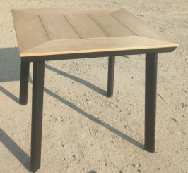 Алюминиевый квадратный стол ПОЛИВУД-13 80*80  цвет тик арт.1037