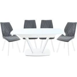 Обеденная группа (Стол Дрезден и 4 стула Амаретто), серый