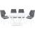 Обеденная группа (Стол Дрезден и 4 стула Амаретто), серый