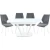 Обеденная группа (Стол Дрезден и 4 стула Амаретто), серый