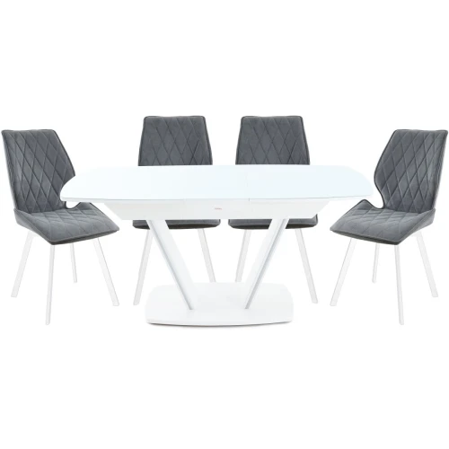 Обеденная группа (Стол Дрезден и 4 стула Амаретто), серый