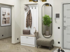 Готовая прихожая Стиль-01 White Silk Белый лофт