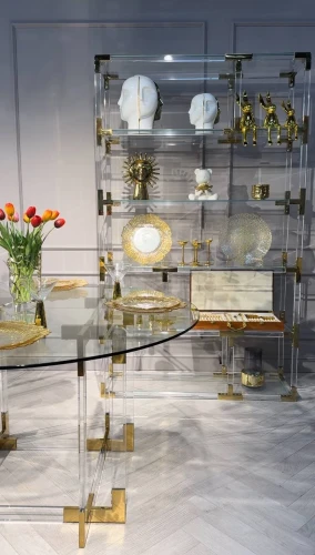 Стеллаж Роялти MH-1780NC, 120х38х200 см, прозрачный