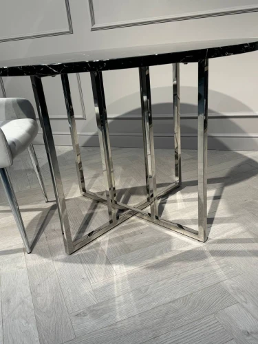 Стол обеденный Баррель F-1375, 110х110х75 см, черный мрамор