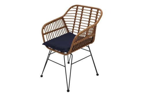 Набор мебели Адриан  арт.GS006/GS007 бежевый,  14 уп.(4 стула Адриан+стол обеден.160 см. 2 уп., каркас черн, ротанг бежевый) "Garden story"