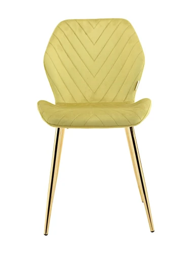 DC828 Стул мягкий, ОЛИВКОВЫЙ#G62-17 велюр, каркас металл золото КРУГЛЫЙ