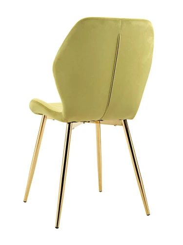 DC828 Стул мягкий, ОЛИВКОВЫЙ#G62-17 велюр, каркас металл золото КРУГЛЫЙ