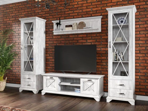 Полка «Лорена», Бетон Паин белый