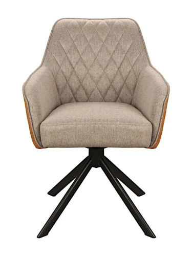 DC186 Стул мягкий поворотный 180, СЕРО-КОРИЧ.(MB-801 Match/PK970-5), металл черн. КВАДРАТ