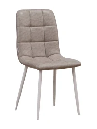 C919/DC809 Стул мягкий, КЭМЕЛ#18-27 экокожа, каркас металл белый КРУГЛЫЙ