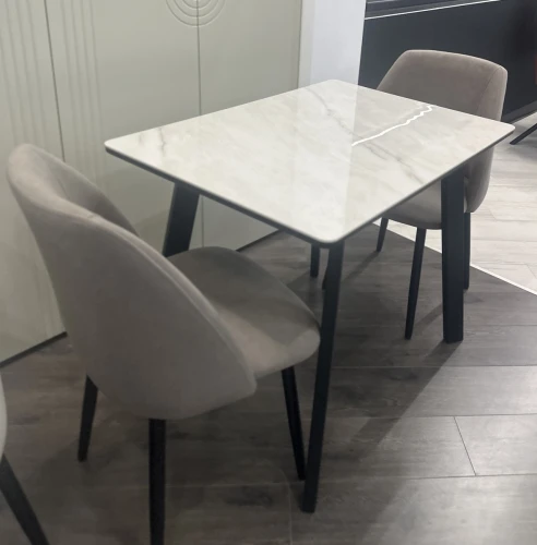 Стол ТИК ТАК 120 ОНИКС, керамика / Черный каркас М-City