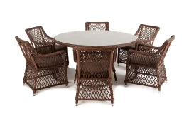 "Эспрессо - 150 L" обеденная группа плетеная, цвет коричневый