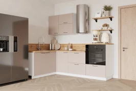 Готовая кухня КГ Угловой 1500*2250 (без пм) Эмаль, Крем  Арника РМ в.4