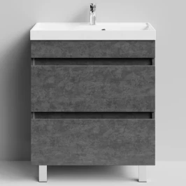 Тумба Бест 70  напольный, Серый камень ПВХ 57806 Vodok с раковиной в комплекте