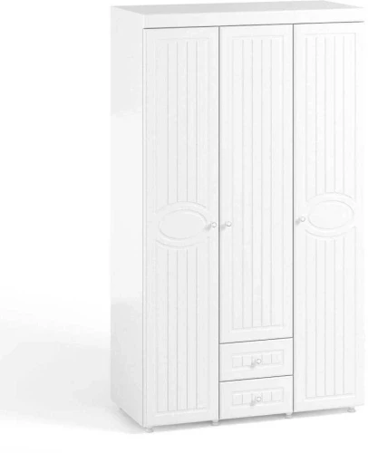 Шкаф 3-х дверный с ящиками Монако МН-56 белое дерево