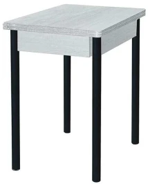Глайдер стол обеденный / бетон белый/черный