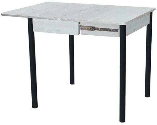 Глайдер стол обеденный / бетон белый/черный