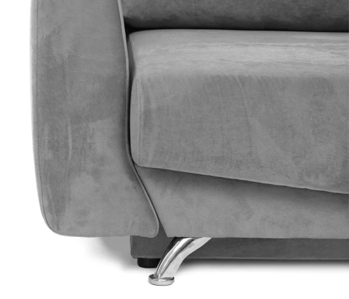 Диван еврокнижка Оливер, велюр  серый,145