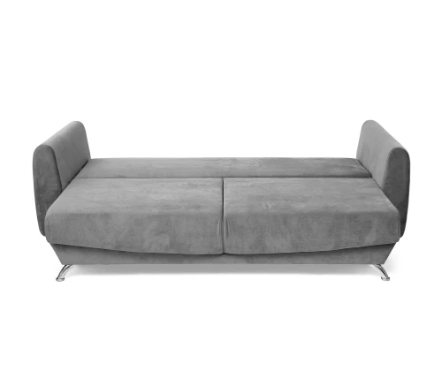 Диван еврокнижка Оливер, велюр  серый,145