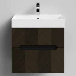 Тумба Элато 60 подвесной, Дуб цвет 14 Vodok с раковиной в комплекте