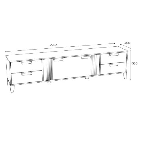 Тумба ТВ Парус-12, белый/дуб канадский