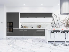 Кухонный гарнитур Фьюжн-02 Stormy Silk/Silky White-Белый