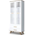 Шкаф-витрина Вега Скандинавия 800, белый глянец