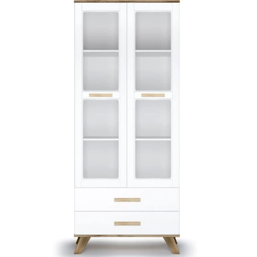Шкаф-витрина Вега Скандинавия 800, белый глянец