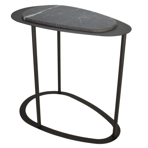 Стол журнальный МеталлАрт М024 черный мрамор/черный