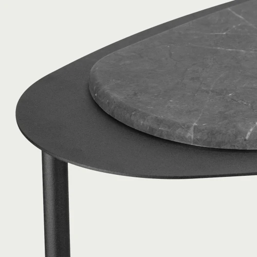 Стол журнальный МеталлАрт М024 черный мрамор/черный