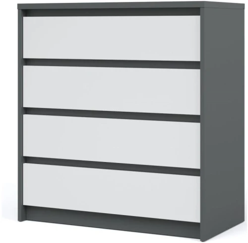 Комод «Мишель» 4ящ, Антрацит/Белый жемчуг