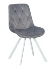 DC68 Стул мягкий поворотный, СЕРЫЙ#G62-38 велюр, каркас металл белый
