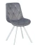 DC68 Стул мягкий поворотный, СЕРЫЙ#G62-38 велюр, каркас металл белый